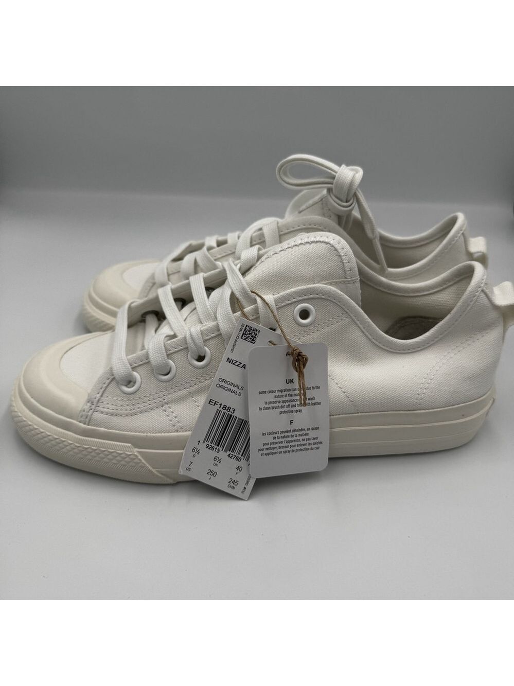 Adidas Nizza RF EF1883 Men's White Canvas Sneakers Size 7